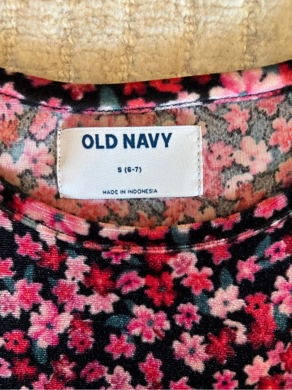 Old Navy Girls' Pink Floral Short-Sleeve Dress